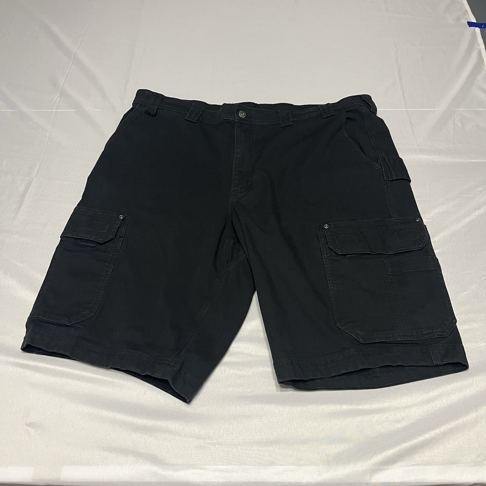 Duluth Trading Flex Fire Hose Cargo Shorts Mens 44 Black Relaxed Fit Canvas